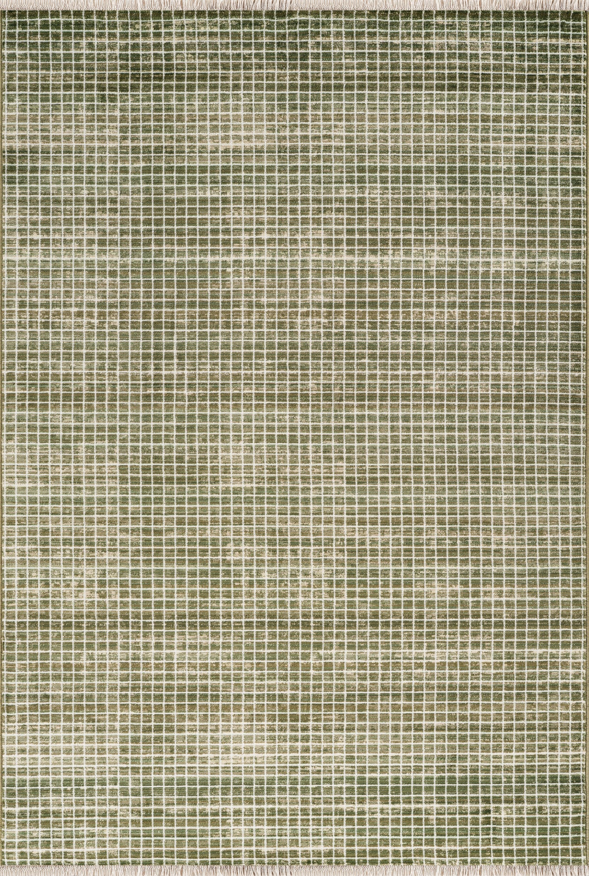 Austin Micro Checkered Washable Green Rug