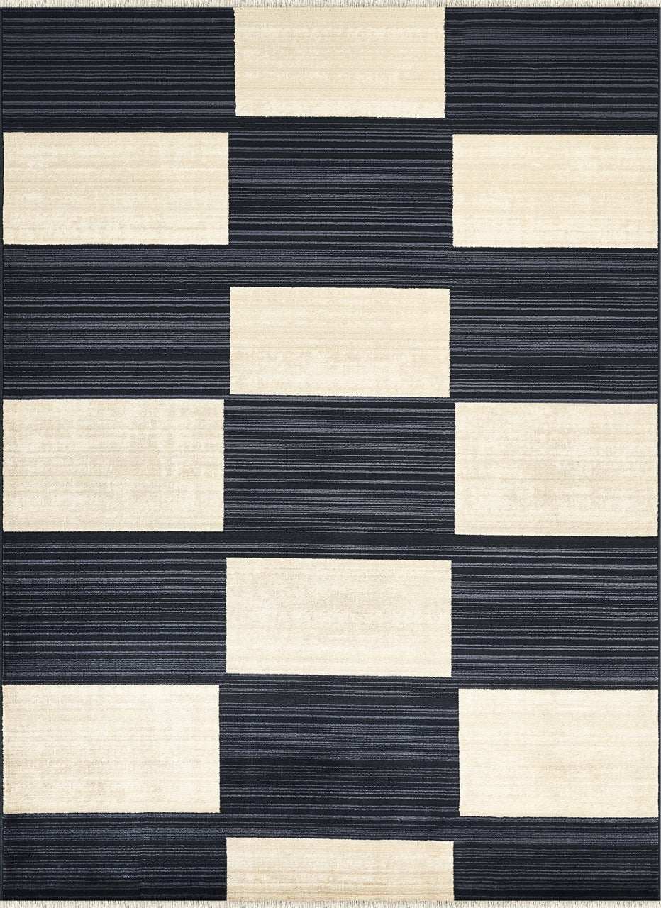Austin Checkered Washable Blue Rug