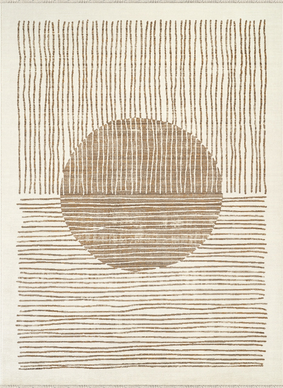 Austin Geometric Washable Beige Rug