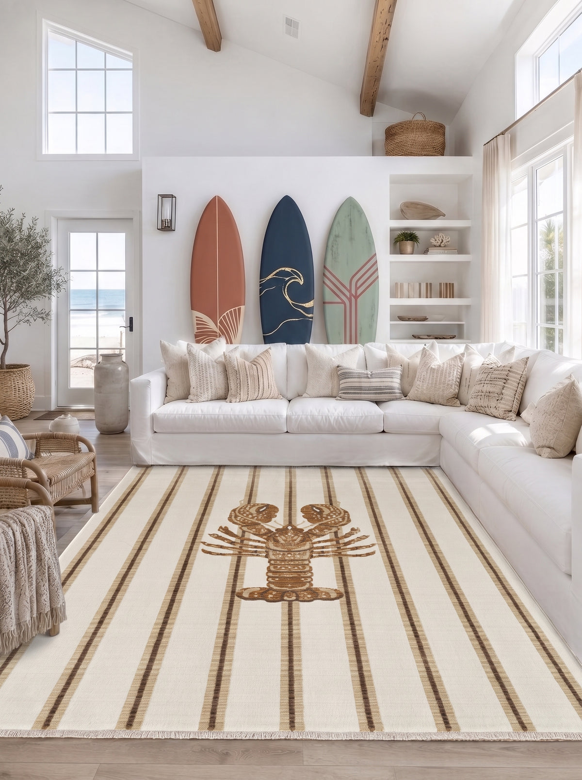 Austin Lobster Washable Beige Rug