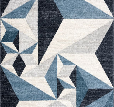 Deco Geometric Blue Rug