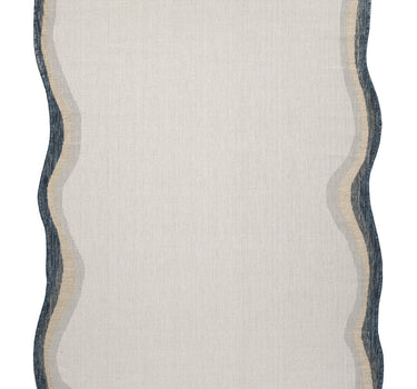 Marlene Wavy Border Blue Beige Indoor/Outdoor Rug