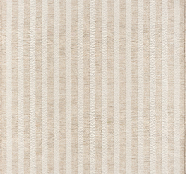 Ocean Striped Indoor/Outdoor Light Brown Rug