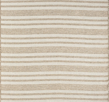 Ocean Striped Indoor/Outdoor Light Brown Rug