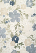 Sakura Garden Floral Indoor/Outdoor Blue Rug