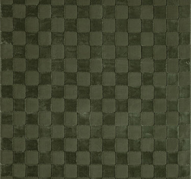 Plush Deco Checkered Washable Sage Green Rug
