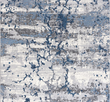 Mist Cracked Marble Blue Rug