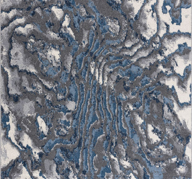 Mist Topographic Ripples Blue Rug