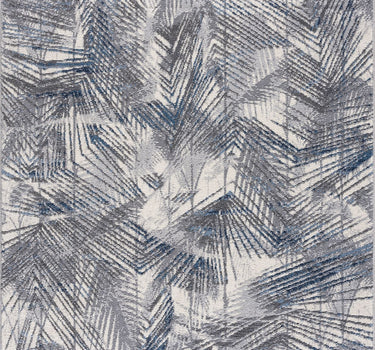 Mist Abstract Scratchings Blue Rug