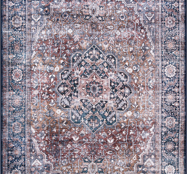 Lola Medallion Vintage Washable Blue Rug