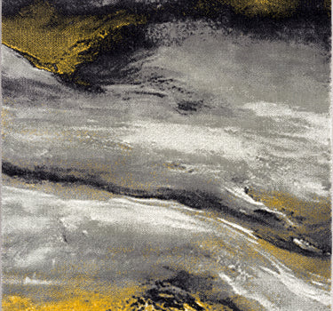 Arto Abstract Waves Yellow Rug
