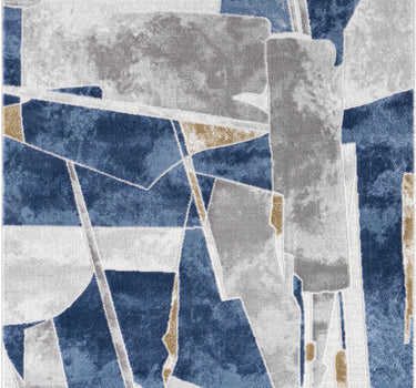 Atlas Abstract Block Painting Blue Rug