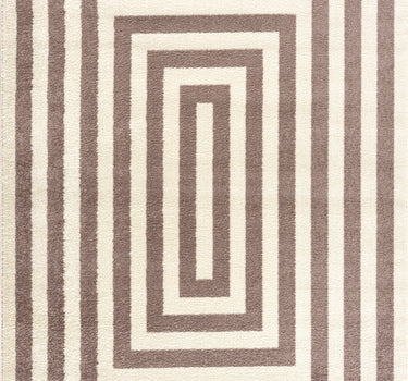 Casa Striped Border Beige Rug