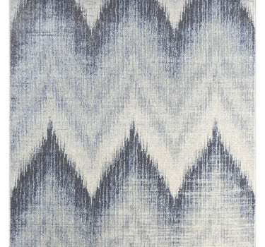 Cruz Streaked Triangles Blue Rug