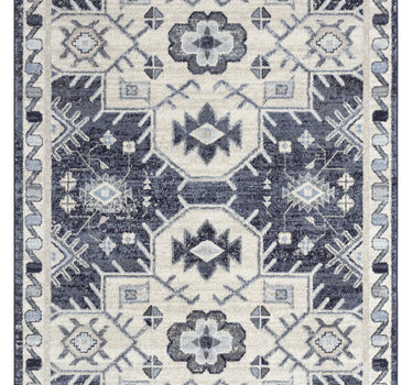 Cruz Vintage Shapes Blue Rug