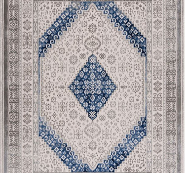 Regal Grey Blue Traditional Persian Rug