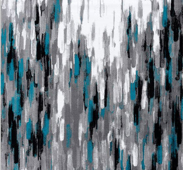Porto Contemporary Turquoise Grey Lined Rug