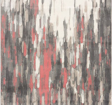 Porto Contemporary Cream Pink Lined Rug
