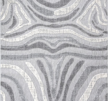 Hampton Zebra Print Indoor/Outdoor Grey Rug