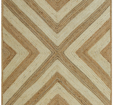 Jute Natural Fiber Chevrons Beige Rug