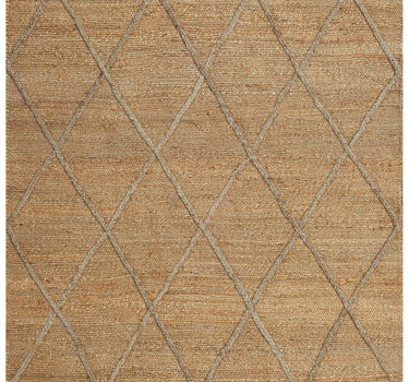 Jute Natural Fiber Diamonds Beige Rug
