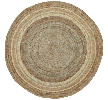 Jute Circular Natural Fiber Rings Cream Rug