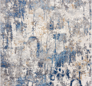 Dunes Distressed Splatter Blue Rug