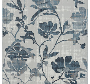Nova Blue Grey Floral Rug