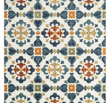 Hampton Multi Tilework Indoor/Outdoor Multicolor Rug