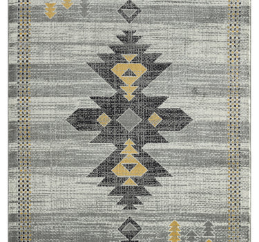 Porto Grey Yellow Diamond Rug