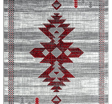 Porto Grey Red Diamond Rug