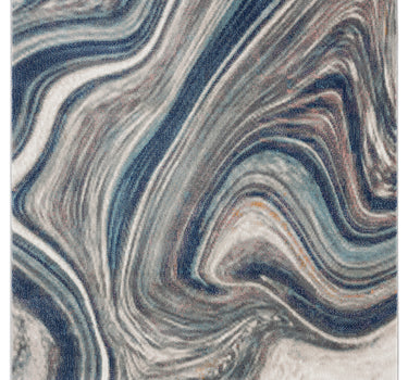 Porto Blue Beige Liquid Marble Rug