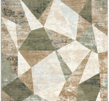 Savoy Geometric Green Rug