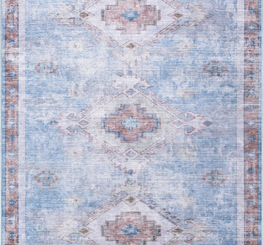 Molana Vintage Faded Washable Blue Rug