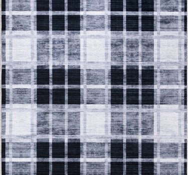 Parker Black Cream Plaid Washable Rug