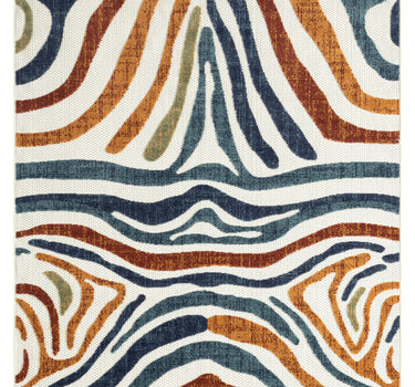 Hampton Rainbow Zebra Print Indoor/Outdoor Multicolor Rug