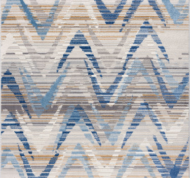 Dunes Chevron Waves Blue Rug